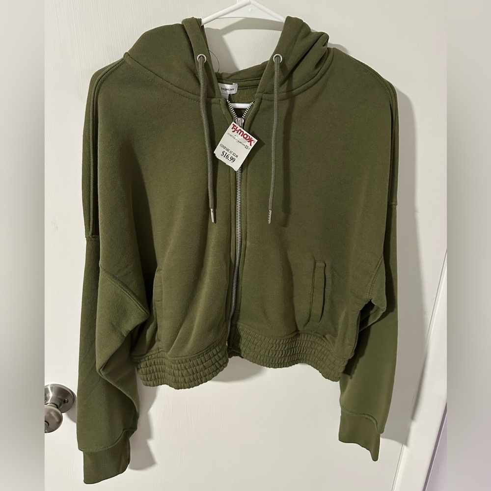Olive Green Women's Hoodie Jacket